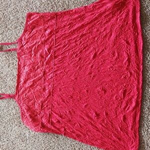 Maurices Red Lace Tank Top Plus Size 3 (24W) Spaghetti Strap Dressy